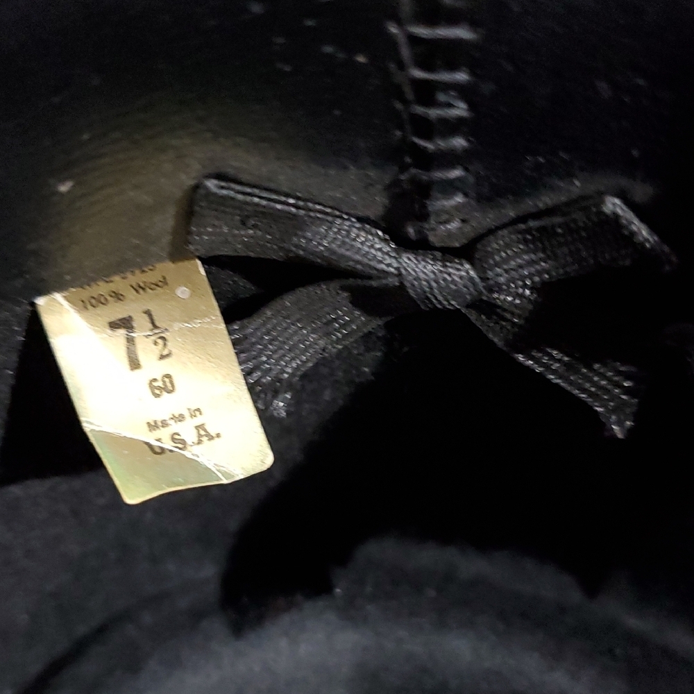 Vintage Black Crocodile Cowboy Hat with Brown Band &Accents Wool Aussie Outback - Picture 9 of 13